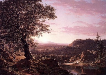  Sonne Kunst - Juli Sonnenuntergang Berkshire County Massachusetts Landschaft Hudson Fluss Frederic Edwin Church